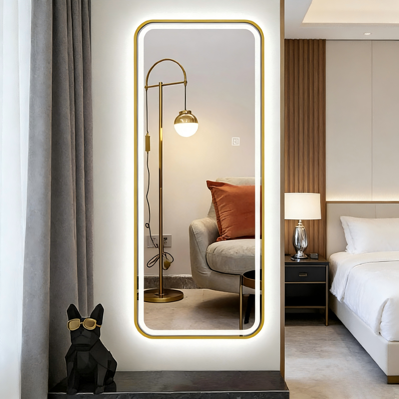 Modern Style Full-Length Intelligent LED Light Touch Screen Glass Mirror for High-Definition Wall Fitting Living Dressing Room