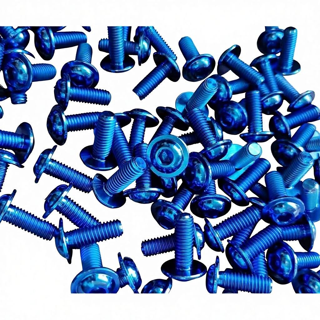 Blue Anodized GR5 Titanium Bolts, Titanium Screws Nuts Washers Kit, High Strength Lightweight Corrosion Resistant Fasteners