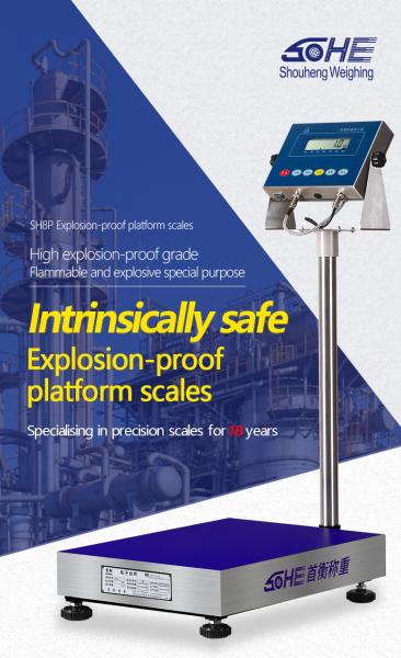 SH8P 304 Series Stainless Steel 30-300KG Explosion-Proof Scale LED Display Platform Scale