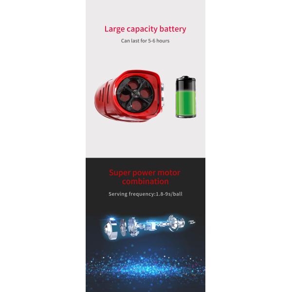 Красная черная емкость шариков ПК поддержки 160 машины стрельбы теннисного мяча цвета для тренировки практики