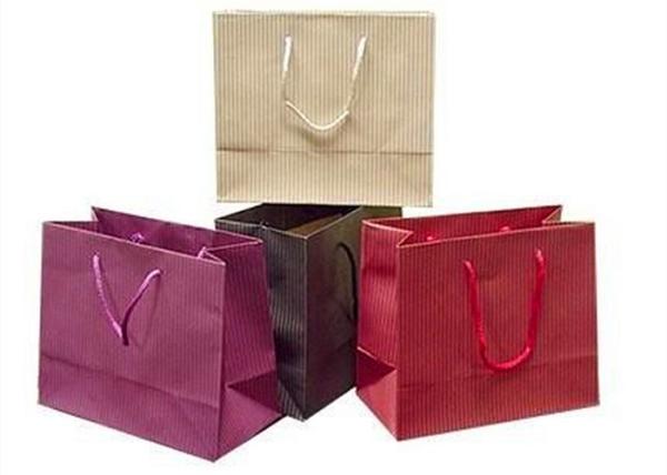 Kraft Recyclable Paper Shopping Bags Accurate Nice Printing OEM Service