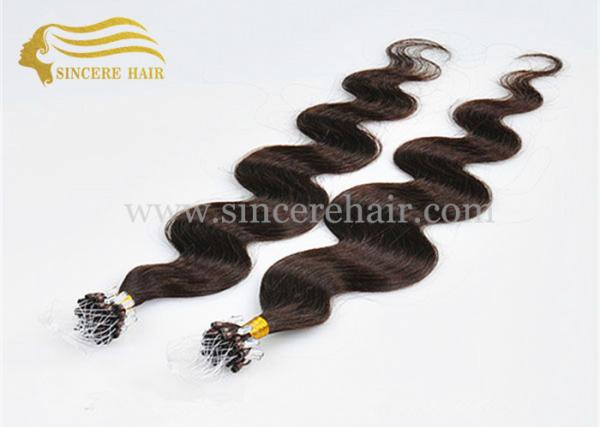 26 BD Micro Ring Hair Extensions for sale - 65 CM 1.0 Gram Body Wave Brown Micro Linked Hair Extensions For Sale