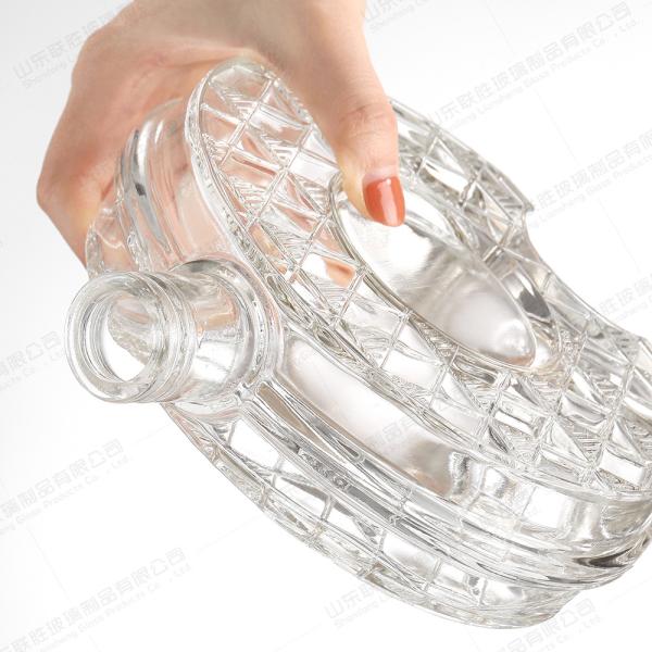 Glass Base Round Copper Coin Style Bottom Whiskey Vodka Bottle 100ml 250ml 500ml 750ml