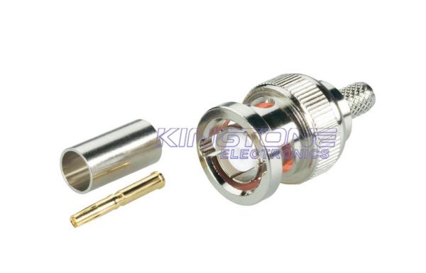 Nickel BNC Coaxial Cable Connectors for TV / Radio with Gold plated