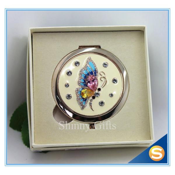 Shinny Gifts Metal Compact MirrorJeweled Makeup Pocket Mirror Custom Cosmetic Mirror