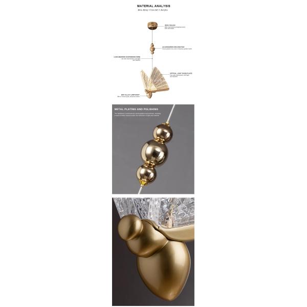Modern Luxury LED Pendant Lamp Living Room Led Decor Chandeliers Pendant Light Simple Butterfly Hanging Light