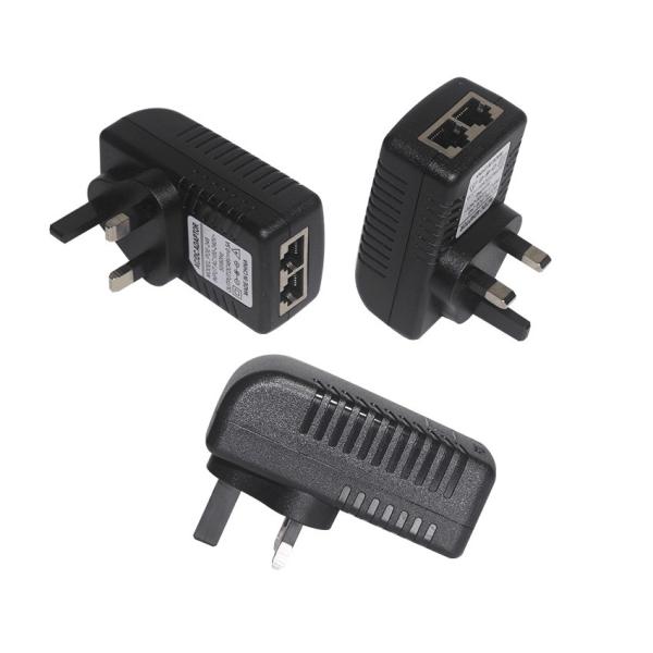 24V 1A 48V 0.5A POEインジェクタースプリッター、UKプラグ付き
