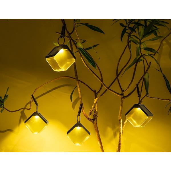 Solar Powered Ice Brick Chandelier Automatic and Waterproof for Outdoor Villa Hanging