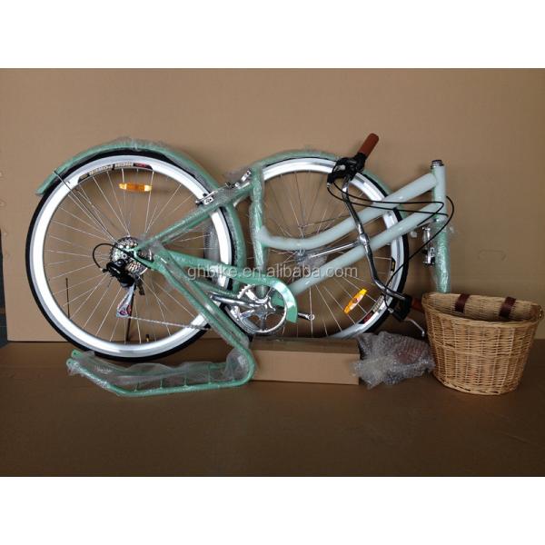Vintage Lady Bike with Basket Red Color Low Step Through Hybrid 5 Speed Comfort Cruiser
