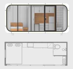 Apple Home Pod portátil em forma de contêiner Casa de cabine estilo de design
