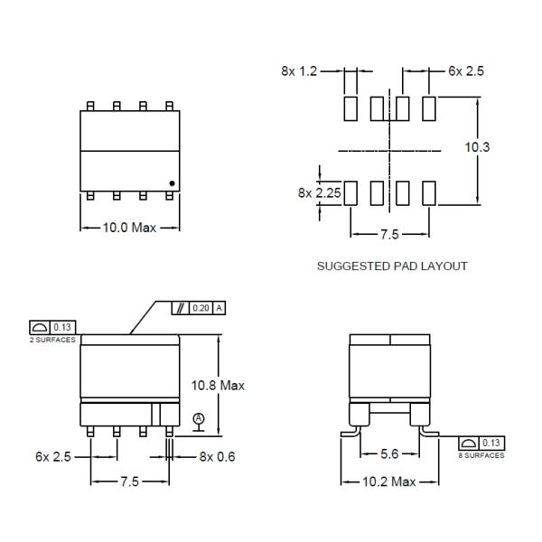 Step Up Power Over Ethernet Transformer EP-001SG Lightweight For Switching Electrical