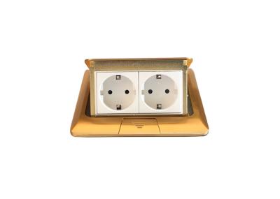 Hotel / Airport Double Floor Socket , European Standard Twin Floor Socket