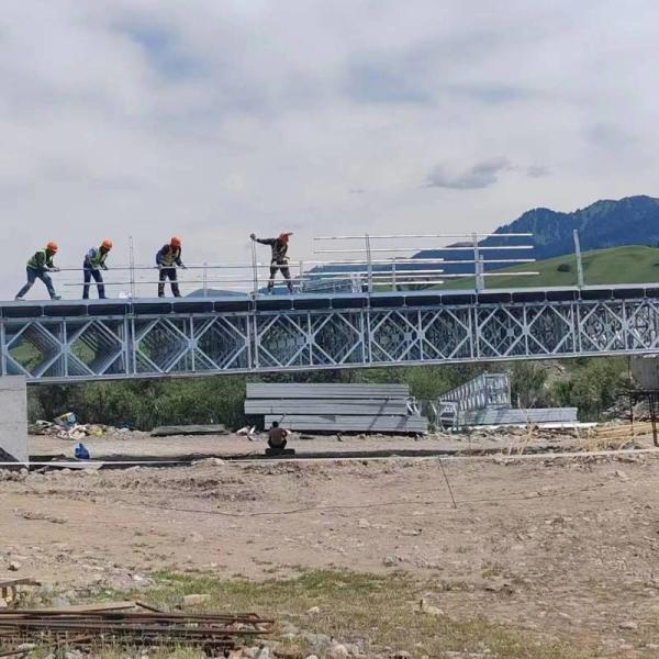 Modular Steel Foot Bridge / Cable Steel Suspension Bridge Single Double Lane