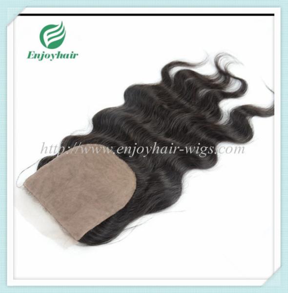 Silk top closure5''x5'' malaysian virgin hair natural color body wave 10''-24''L three way