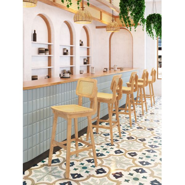 Customized New Design Woven Rattan Chair and Sofa Plywood Table Restaurant Cafe Sets