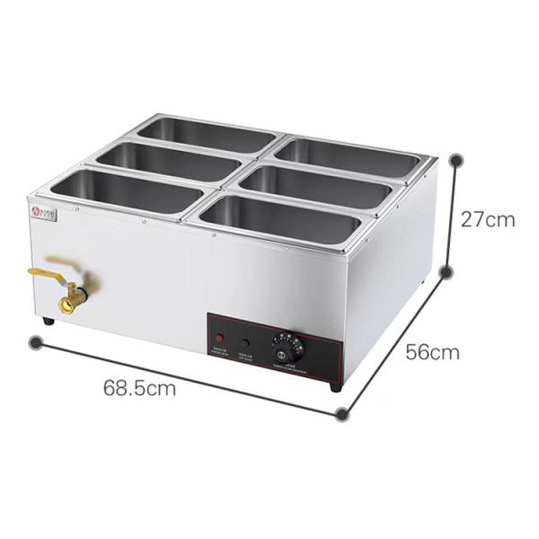 Comércio Buffet Eléctrico Sopa Quente Alimentos Quente Capacidade de prata Opcional Aço inoxidável
