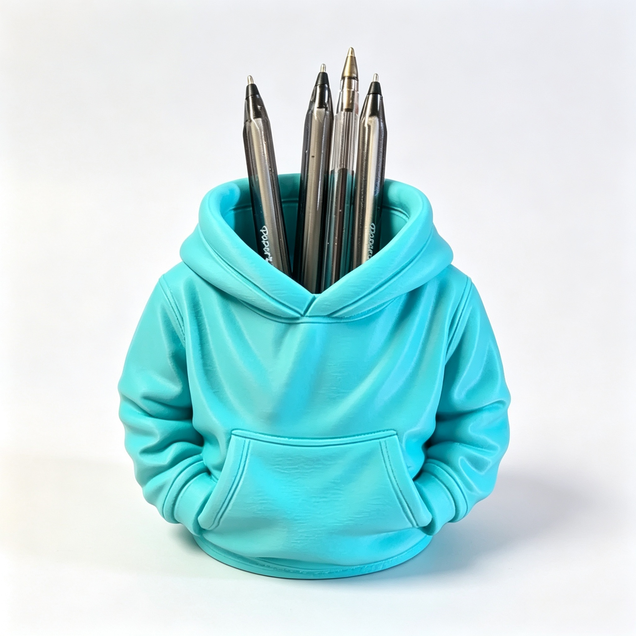 Hoodie Shaped 3D Printed Office Supplies Blue Organization Desk Pen Holder