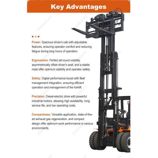 L SERIES PRO 5.0-12T Diesel Powered Counter Balanced Forklift with OEM Manufacturer Service