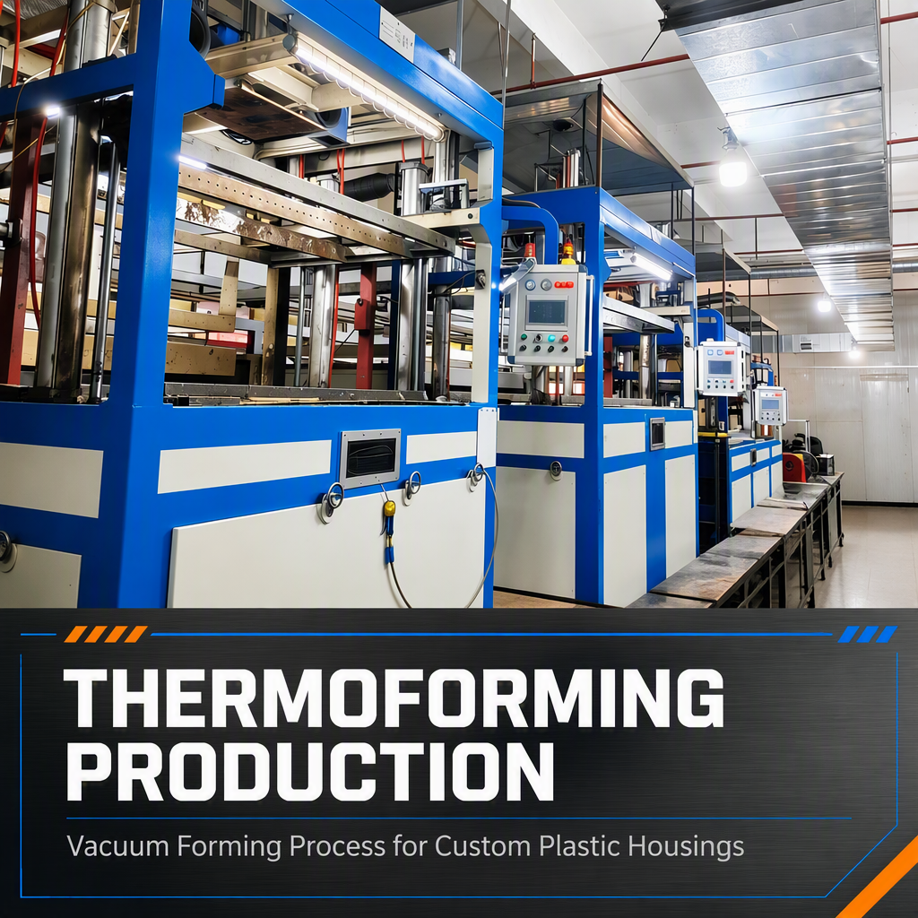 OEM Thick Vacuum Formed AC Control Panel Housing | Heavy Duty Thermoforming Plastic Cover Cutting for HVAC Customized Shapes