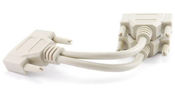 8 inch DB25 Parallel Male/Dual Female Y-Splitter Printer Cable