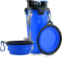 Le chien pliant de l'eau de voyage d'animal familier roule 2 en 1 M bleu Size
