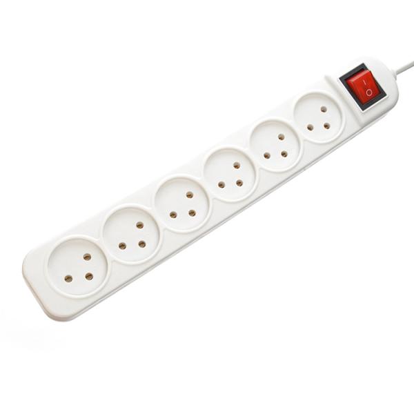 Customized Yes 5 Ways Power Strip Connected with Extension Cord Israel Industrial Surge Protector White