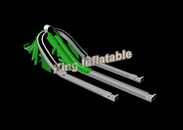 Giant Green Exciting Trippo Inflatable Water Slide With 3 Lane For Adult