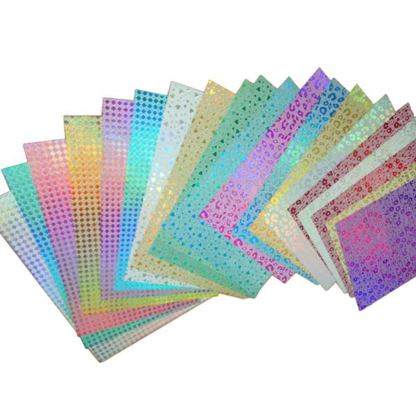 Película con purpurina, lentejuelas brillantes para embalaje de regalos, decoración artesanal, proyectos de bricolaje, efecto holográfico brillante, fácil de cortar