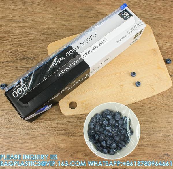 Biodegradable Food Wrap- 1600 SQ. FT. Recyclable, Sustainable Optional Slide Cutter Included, Extra Cling And No Mess