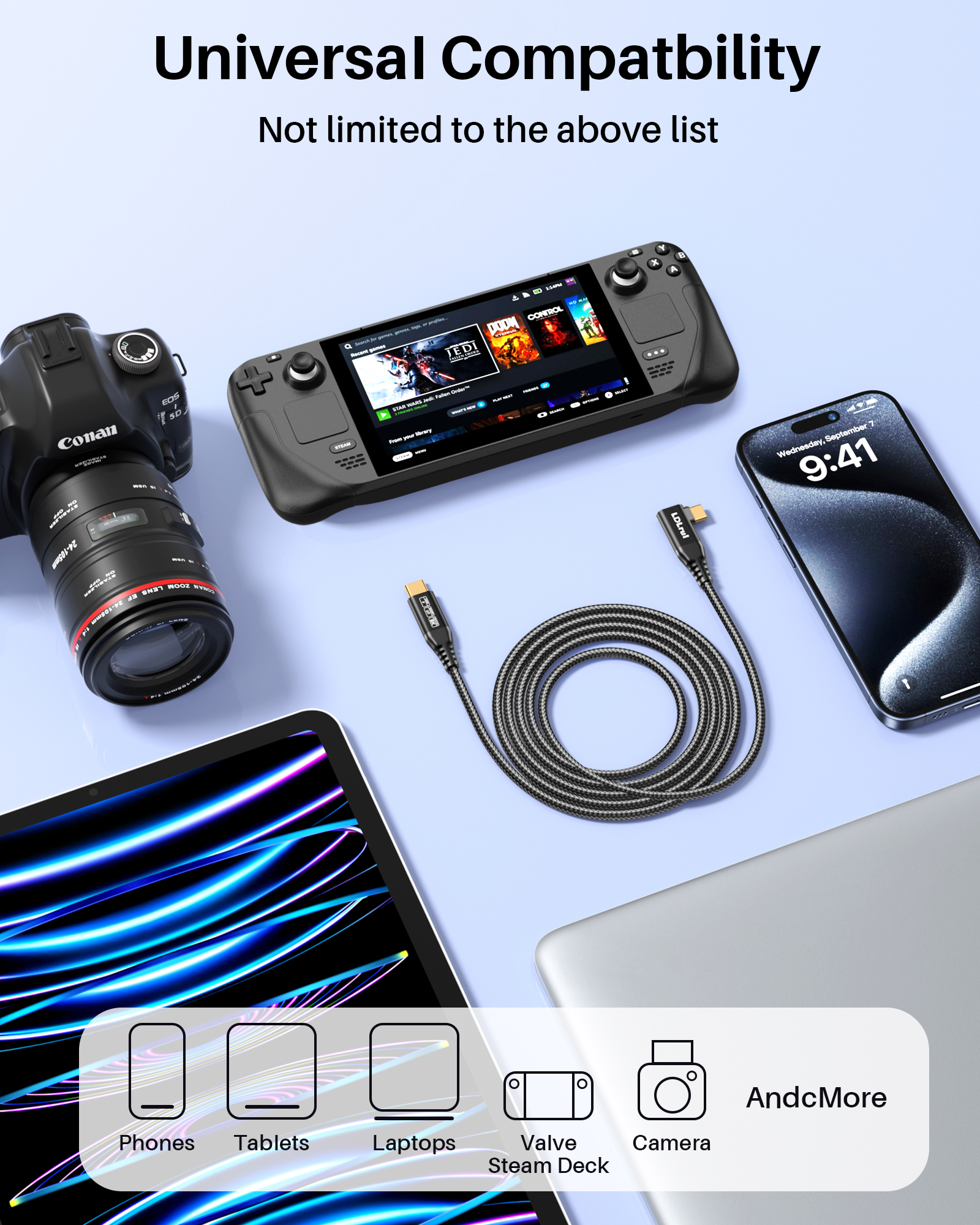 Fast Charging 90 Degree Type C Cable 8K Video Display 40gbps Cable VR Headset Compatible With Thunderbolt 4 3