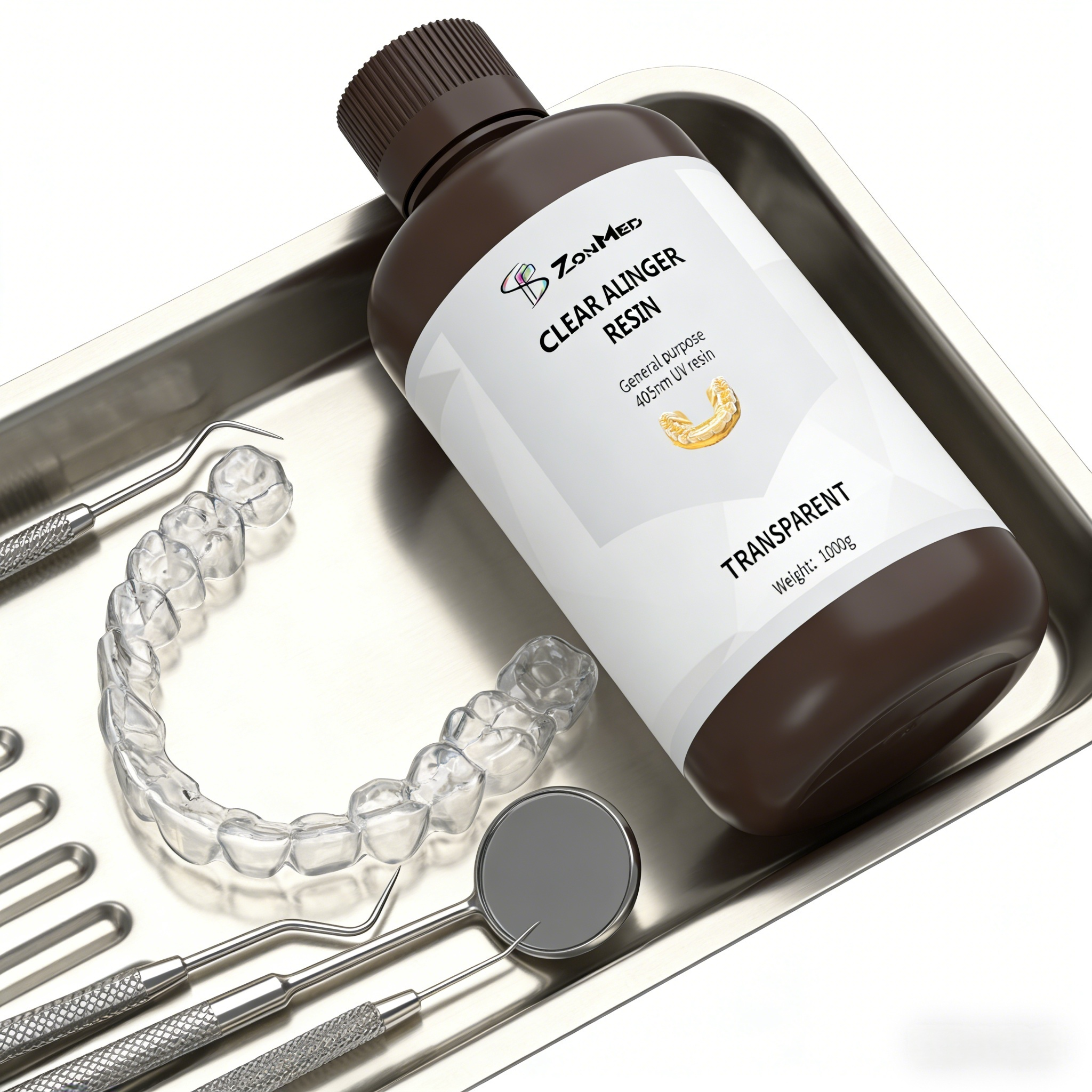 Cool storage condition aligner clear resin offering above average elongation at break designed for professional dental aligner