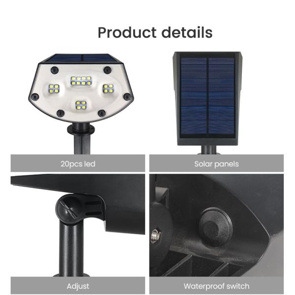 IP65 Waterproof 40 LED Outdoor Solar Landscape Spotlights For Trees