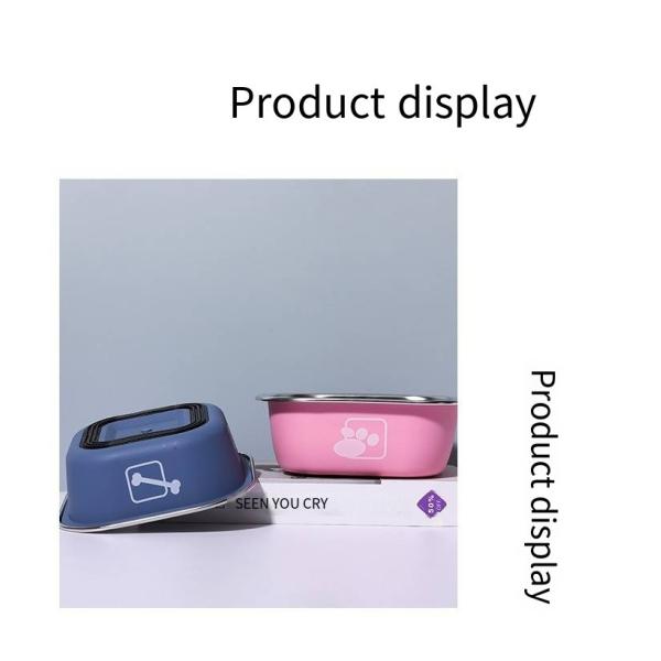 Pet Stainless Steel Dog Bowl Tableware Anti-Tip Double-Layer Stainless Steel  Cat Drinking Bowl