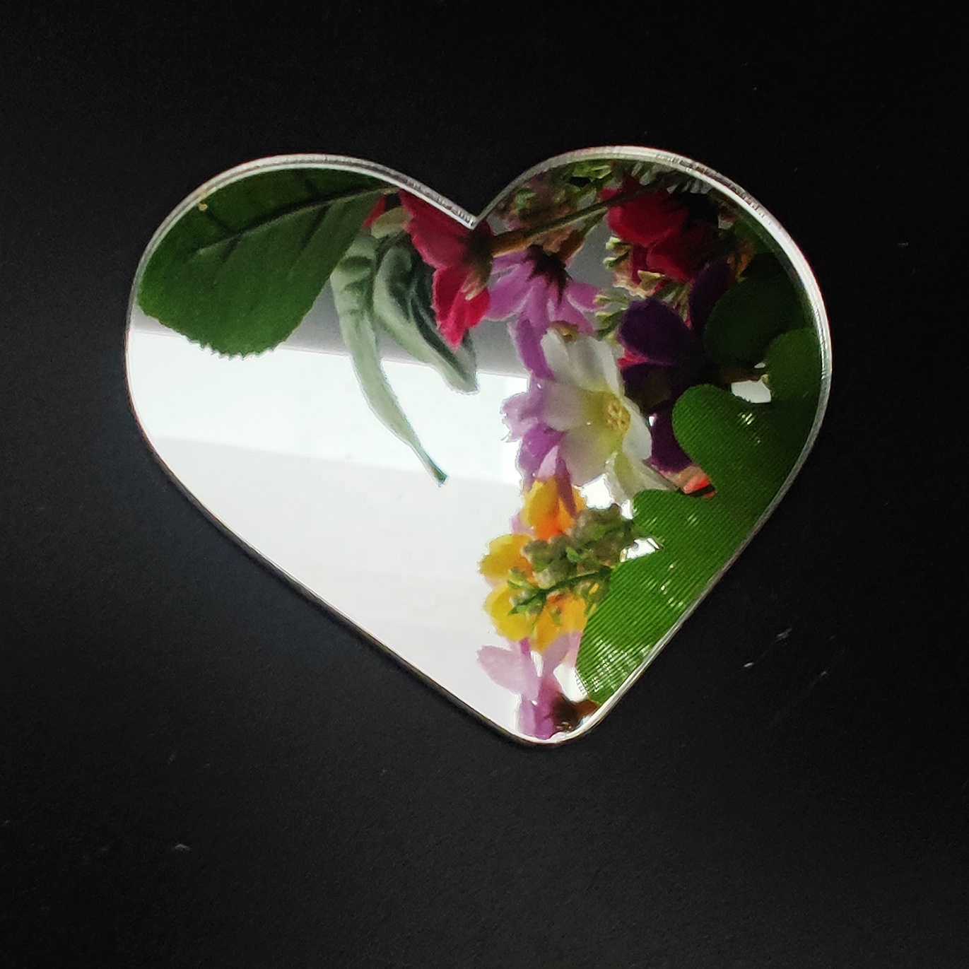 Removable Heart-Shaped Acrylic Mirror Wall Stickers | Peel-and-Stick Decorative Mirror Tiles