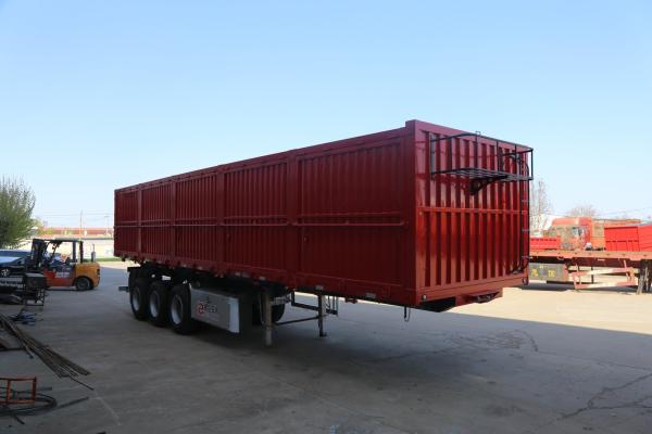 3-Axle Van Semi-Trailer With No ABS Anti-lock Braking System And Fence Full Trailer