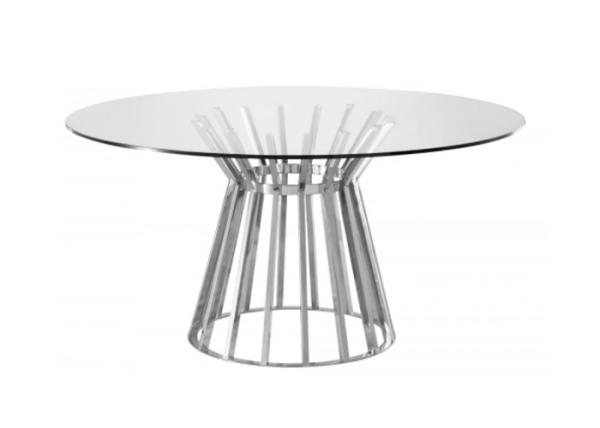 Special Design Stainless Steel Glass Table , Stainless Steel Dining Table CE Approved