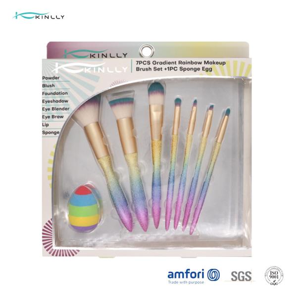 OEM Colorful 8pcs Plastic Makeup Brushes For Eye Shadow