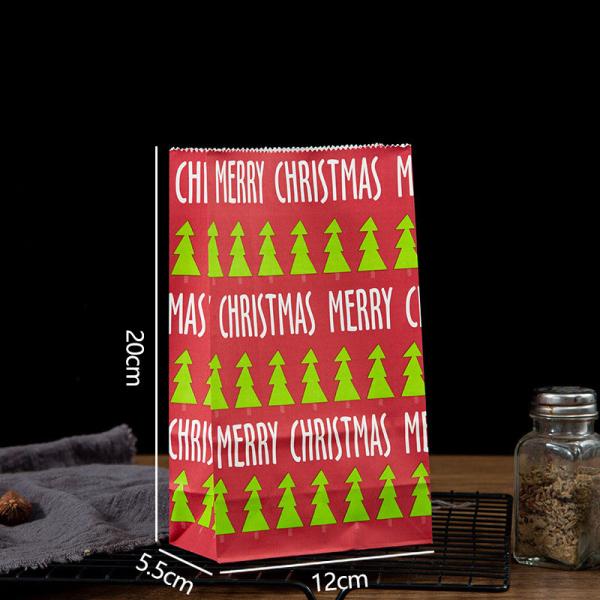 Christmas Printing Bio-degradable Kraft Paper Bag for Food Grade Eco-friendly Packaging