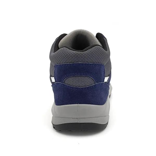 Steel Toe Suede Leather Work Boots Blue Industrial Construction Boots