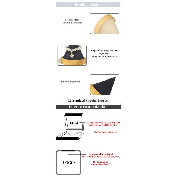 Wooden Cone Shaped Jewelry Display Stand for Bracelet Bangle Watch Exhibition