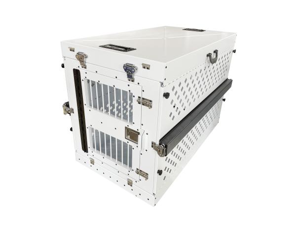 Large White Aluminum Collapsible Dog Kennel Box Steel Folding Animal Cage