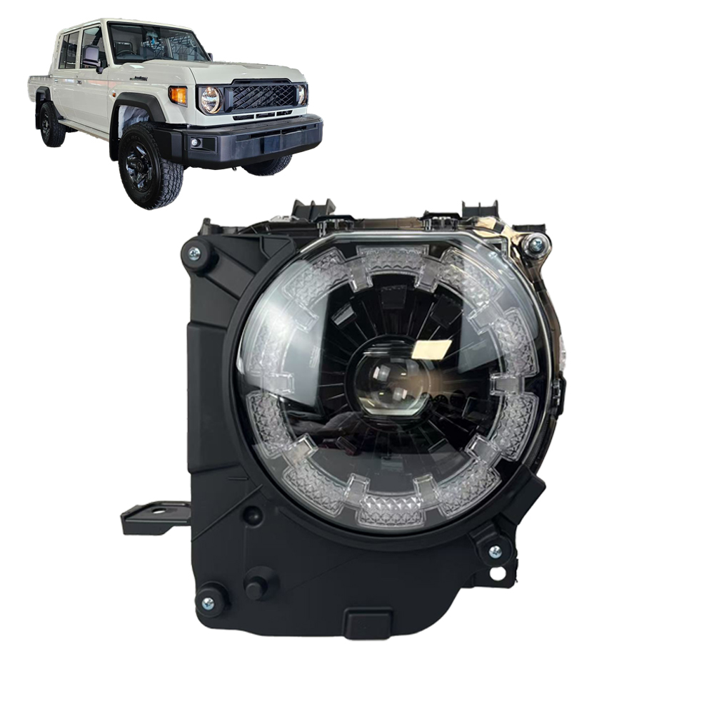 Aftermarket Flower Ring LED Headlight Assembly for Toyota Land Cruiser LC79 70 Series Reference Number 81110-60U90, 81150-60U90