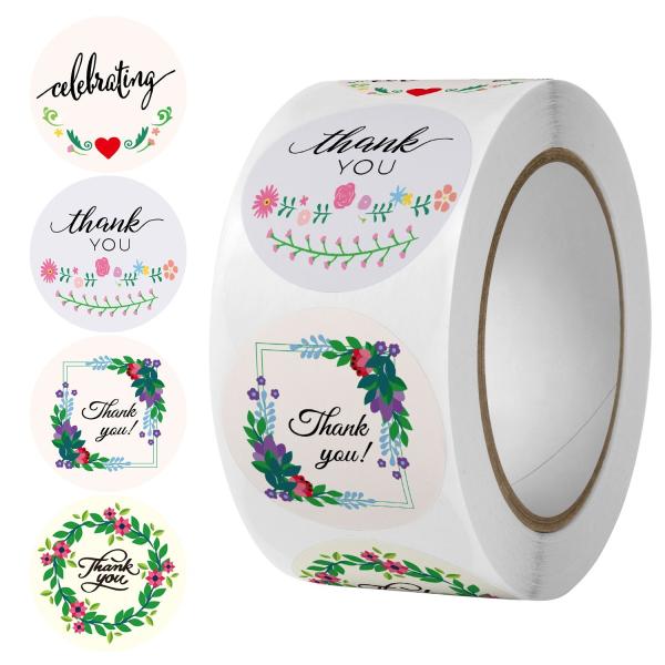 1 Inch 25mm Custom Sticker Cute Rainbow Thank You Sticker for Gift Decoration