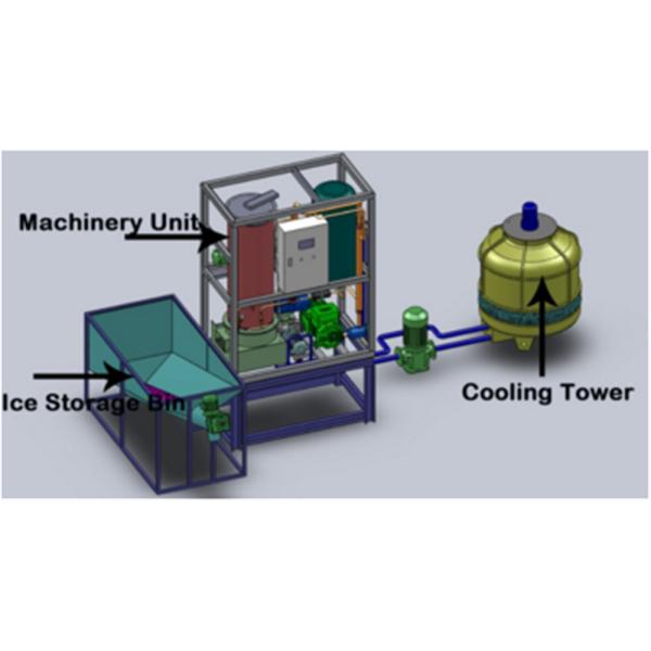 ASME Water Cooled 5Ton Mini Tube Ice Machine For Seafood Frozen