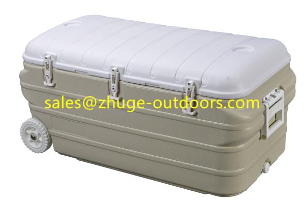 Thermal 160 Liter PU Insulation Blue Plastic Ice Cooler Box