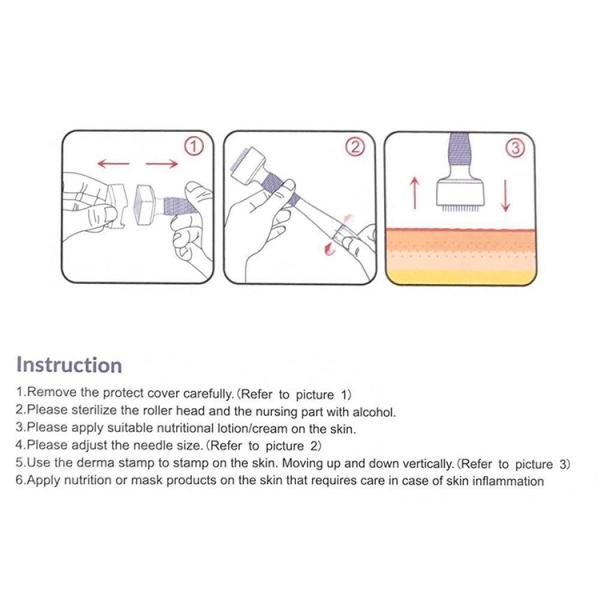 140 Needles Stamp Derma Roller Mosquito Needle for Dark Circles and Wrinkle Treatment
