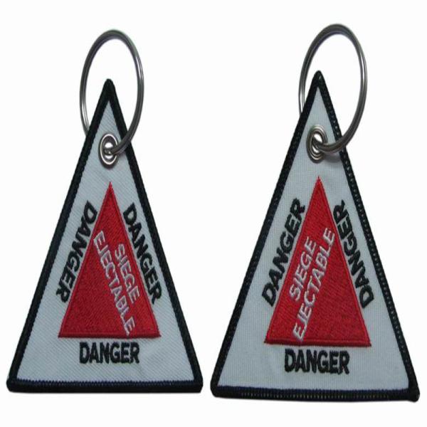 Fabric Promotional Gifts Embroidered Keychain Pantone Color Washable