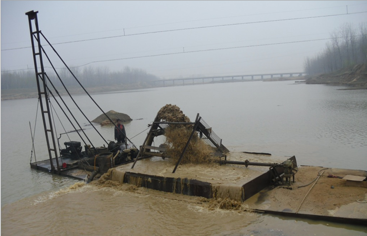 Diesel Engine Jet Suction Sea Dredger 20m Dredging Depth with Dual Pump