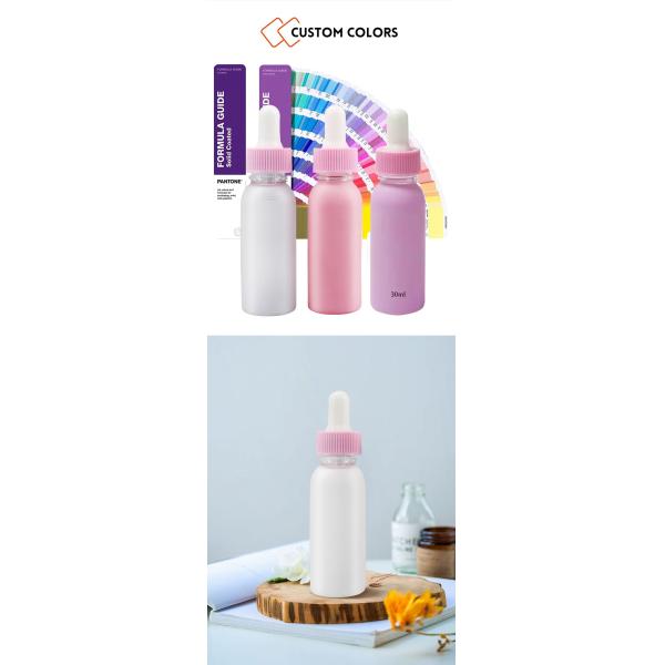 Wholesale Clear Frosted 30ml 1oz Plastic Pink White PET Round Dropper Bottle for Serum Essential Oil