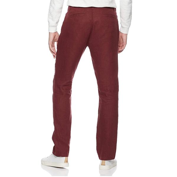 Multicolor Mens Lightweight Summer Linen Trousers Breathable Straight Leg Dress Pants